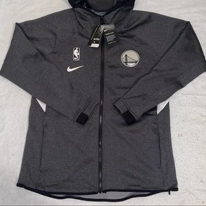 Nike Golden State Warriors NBA Therma Dark Gray Hoodie Zip Up Mens Size Large